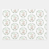 ソフト春ラムパステルグリーンリーユーカリリース ラッピングペーパーシート (正面3)