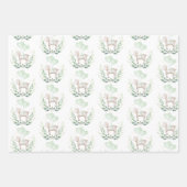 ソフト春ラムパステルグリーンリーユーカリリース ラッピングペーパーシート (正面)