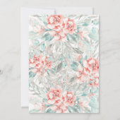 ソフト春夏フローラ緑ベビーシャワー 招待状 (裏面)