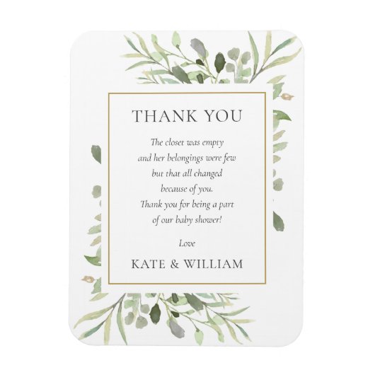 ソフト春葉グリー赤ちゃんシャワー詩 マグネット (縦)