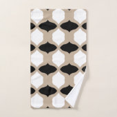 ソフト曲線パターン – トープ、白黒 バスタオルセット (ハンドタオル)