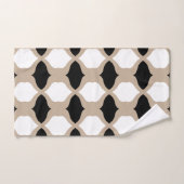 ソフト曲線パターン – トープ、白黒 バスタオルセット (ハンドタオル)