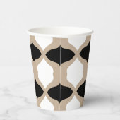 ソフト曲線パターン – トープ、白黒 紙コップ (右)