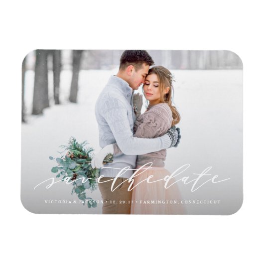 ソフト書道Save the Date Photo Magnet マグネット (横)