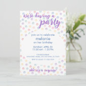 ソフト水玉模様 – 任意の大事な行事パーティー 招待状 (スタンド正面)