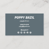 ソフト波状ストライプミニマリストはっきりしたブルーグリーン 名刺 (裏面)