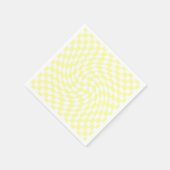 ソフト淡い色の黄チェッカー線波パターン スタンダードカクテルナプキン (角)