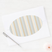 ソフト灰色の垂直ストライプ解像度 楕円形シール (封筒)
