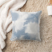 ソフト石板ブルーグレー&ホワイト抽象芸術ブラシストローク クッション (ブランケット)