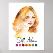 ソフト秋タイプ季節色解析アート ポスター (正面)