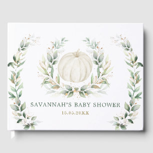 ソフト秋パンプキングリーナリー金ゴールドニュートラルベビー ゲストブック