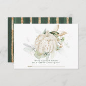 ソフト秋パンプキンボタニカル離れおむつラッフル エンクロージャーカード (正面/裏面)