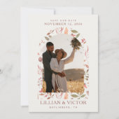 ソフト紅葉日付カードの保存 招待状 (正面)