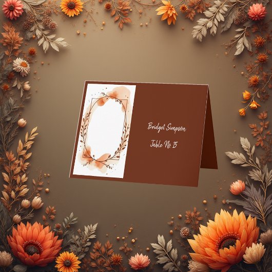 ソフト素朴秋花模様ス独身のゲストシートカード サンキューカード