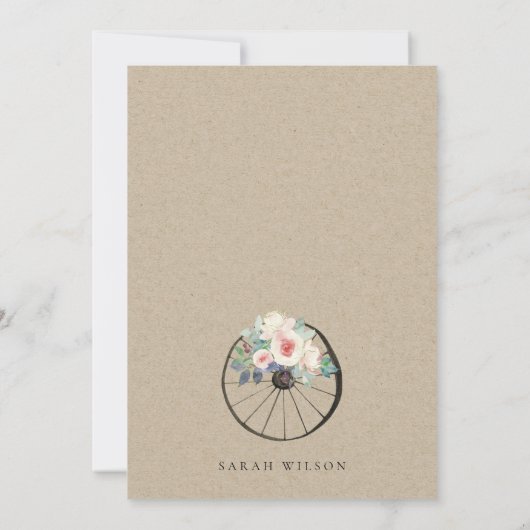 ソフト素朴納屋周囲の庭ファームテーマベビーシャワー招待状 サンキューカード (裏面)