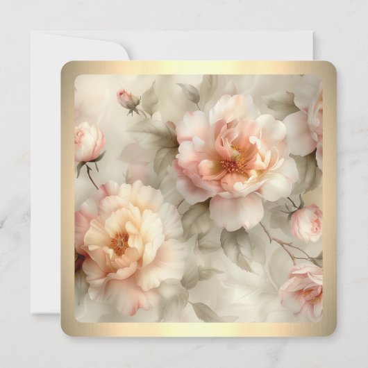 ソフト絵を描バラ結婚式招待状 招待状 (裏面)