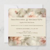 ソフト絵を描バラ結婚式招待状 招待状 (正面)