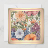 ソフト絵を描フローラ結婚式招待状 招待状 (裏面)