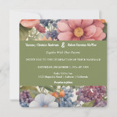 ソフト絵を描フローラ結婚式招待状 招待状 (正面)