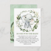 ソフト緑金ゴールド象ベビー図書用 エンクロージャーカード (正面/裏面)