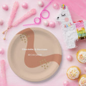 ソフト自然テラコッタモダン抽象芸術結婚ズ ペーパープレート (パーティー)