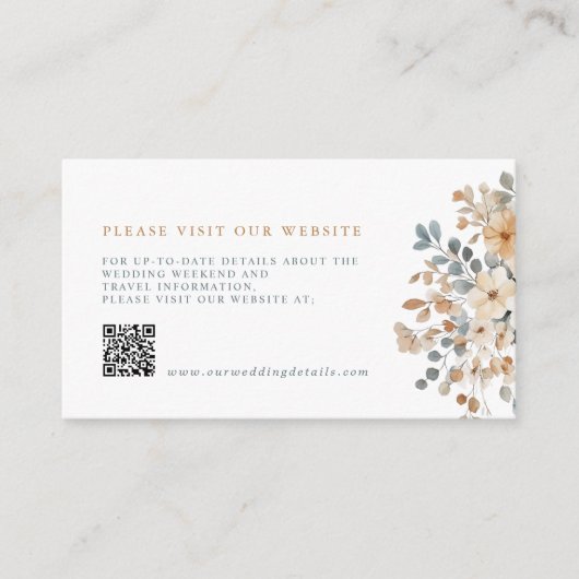 ソフト自然ミュート音フローラの結婚詳細QR エンクロージャーカード (正面)