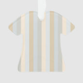 ソフト色灰色の縦ストライプ線パターン オーナメント (正面)