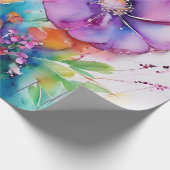 ソフト花びら水彩 ラッピングペーパー (角)