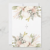 ソフト花模様&ヴィンテージチャーチチャペル結婚ズ 招待状 (裏面)