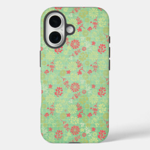ソフト花模様 iPhone 16ケース