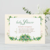 ソフト葉ガールベビーシャワー招待状 招待状 (スタンド正面)