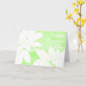 ソフト葉グリーンマザーズデイのカードフロント文字 カード (黄色い花)