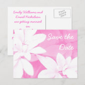 ソフト葉ス・ピンク「Save the Date」ポストカード 案内ポストカード (正面/裏面)