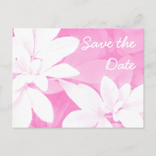 ソフト葉ス・ピンク「Save the Date」ポストカード 案内ポストカード (正面)