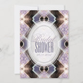 ソフト薄紫グリッタープリンセスブライダルシャワー 招待状 (正面)