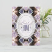 ソフト薄紫グリッタープリンセスブライダルシャワー 招待状 (スタンド正面)