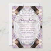 ソフト薄紫グリッタープリンセスブライダルシャワー 招待状 (裏面)