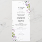 ソフト薄紫パープルフローラグリーンリー結婚式 プログラム (裏面)