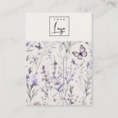 ソフト薄紫パープルフローラロゴヘアクリップピンホルダー 名刺 (正面)