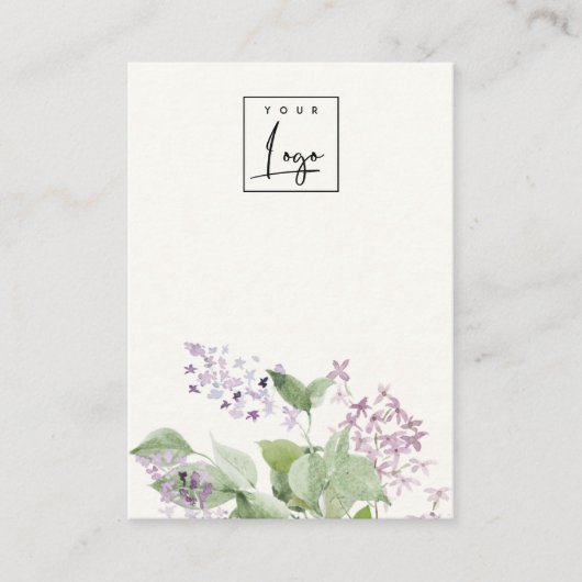 ソフト薄紫フローラ空白のジュエリーロゴ表示 名刺 (正面)