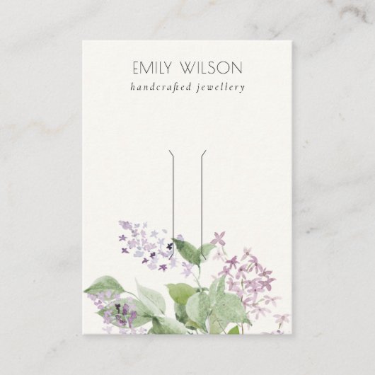 ソフト薄紫フローラ空白のヘアピンヘアクリップディスプレイ 名刺 (正面)