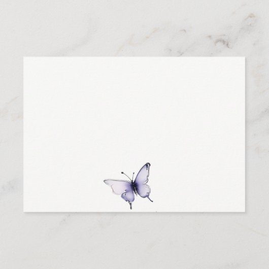 ソフト薄紫ワイルドフラワーバタフライウェディングレセプション エンクロージャーカード (裏面)