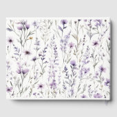 ソフト薄紫ワイルドフラワーバタフライ庭園の結婚式 ゲストブック (裏面)