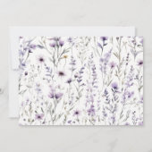 ソフト薄紫ワイルドフラワーバタフライ庭園の結婚式 セーブザデート (裏面)