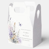 ソフト薄紫ワイルドフラワーバタフライ庭園の結婚式 フェイバーボックス (オープン)