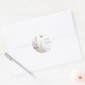 ソフト薄紫ワイルドフラワーバタフライ庭園の結婚式 ラウンドシール (封筒)