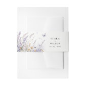 ソフト薄紫ワイルドフラワーバタフライ庭園の結婚式 招待状ベリーバンド (正面例)