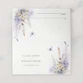 ソフト薄紫山花蝶結婚のウェブサイト プレイスカード (外部開封)