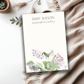 ソフト薄紫水カラーフローラ空白のジュエリー表示 名刺