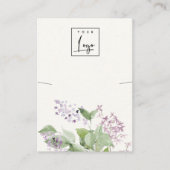 ソフト薄紫水彩フローラネックレスロゴ表示 名刺 (正面)